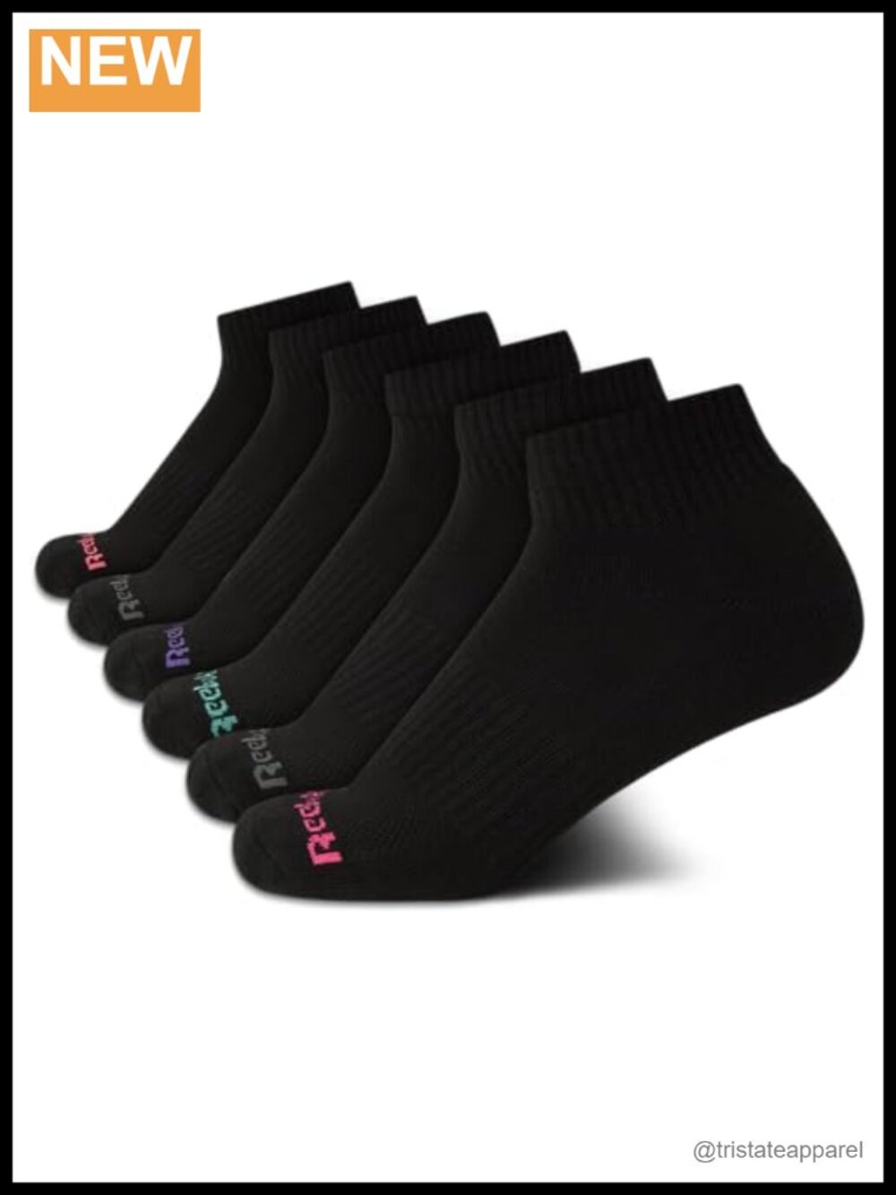 Reebok Quarter Socks 6 Pack Cushioned Athletic Moisture Control